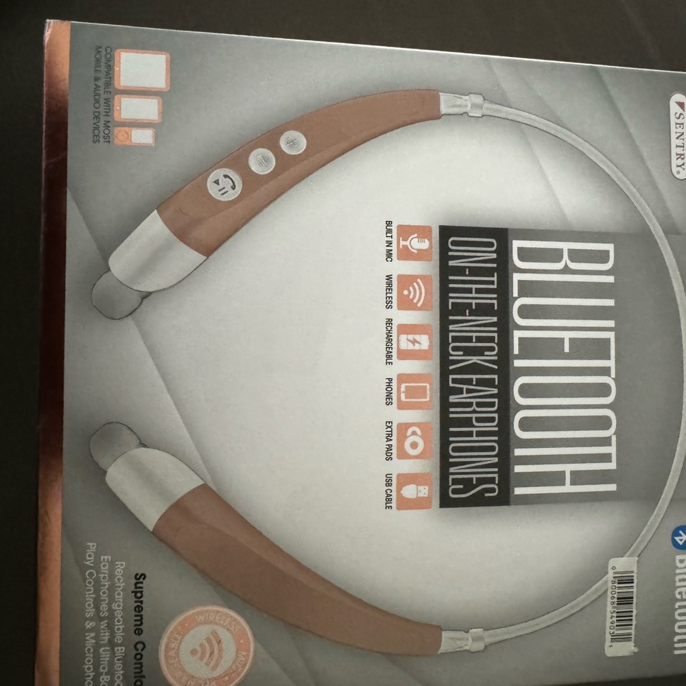 Sentry Bluetooth on the neck earphones. NWOT. Premium Earbuds